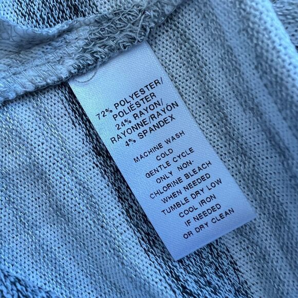 NWT Loft Tunic Top Size M Striped Cowl Neck White/Gray Soft Knit - Picture 7 of 8